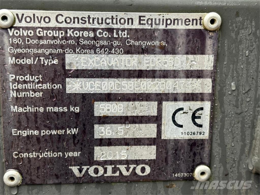 Volvo ECR 58 D Mini bageri < 7t