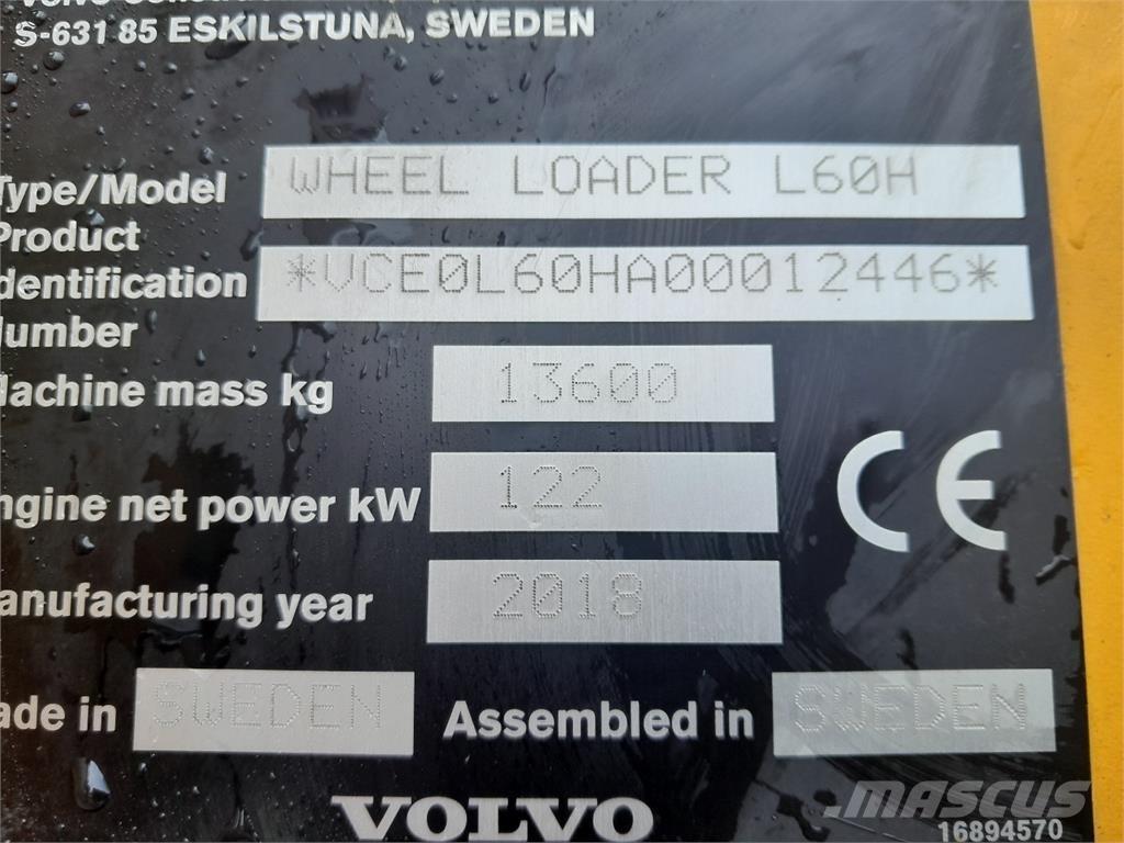 Volvo L60H Utovarivači na točkove