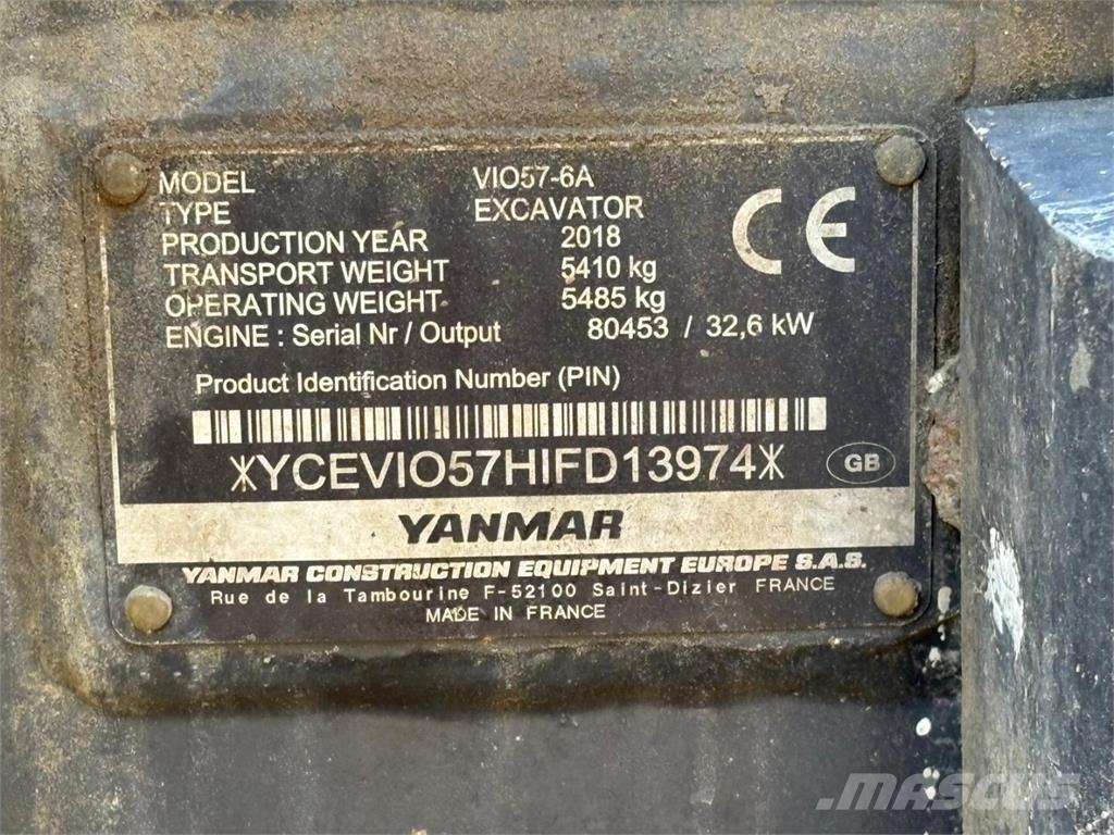 Yanmar VIO 57-6A Mini bageri < 7t