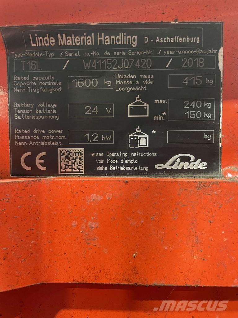 Linde T16L-1152 Nisko podizni električni viljuškar