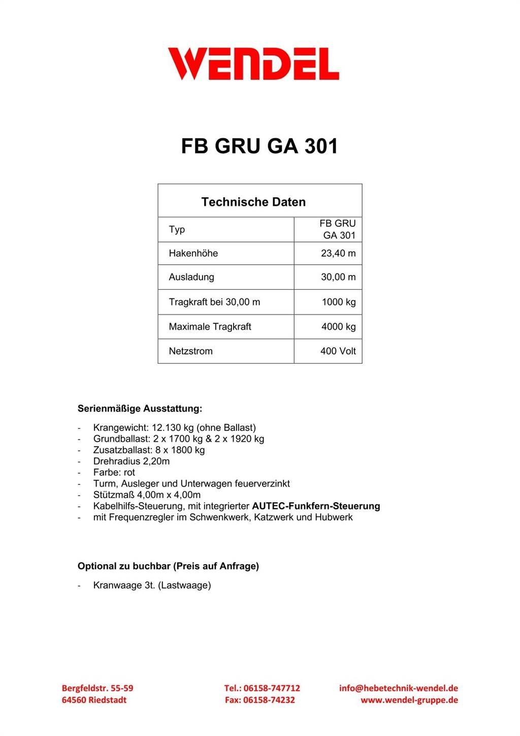 FB GRU GA 301 Kranovi tornjevi