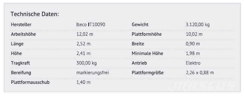 Iteco IT10090 Makazaste platforme