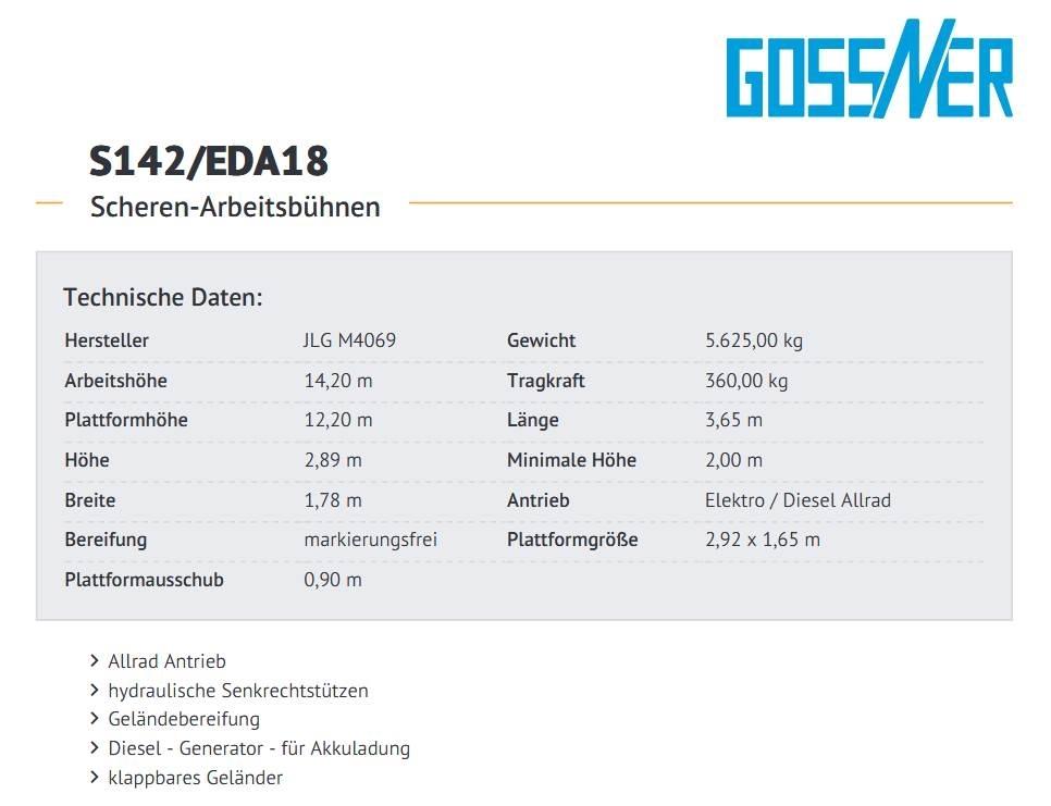 JLG M4069 Makazaste platforme