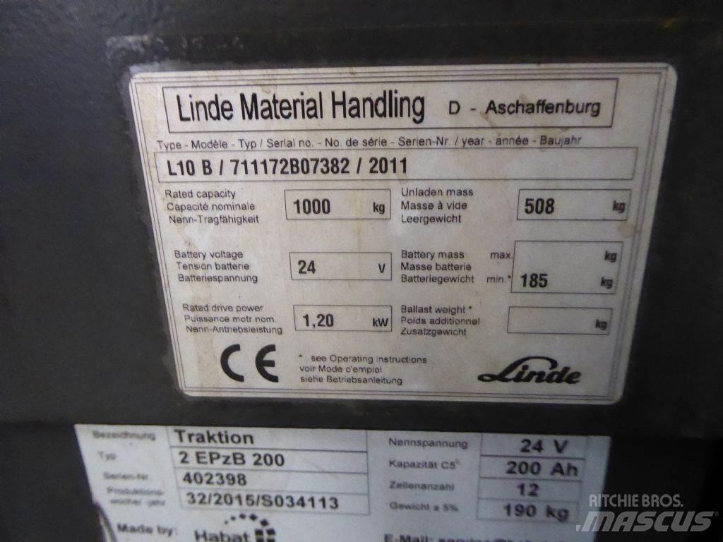 Linde L10B Ručni električni viljuškar