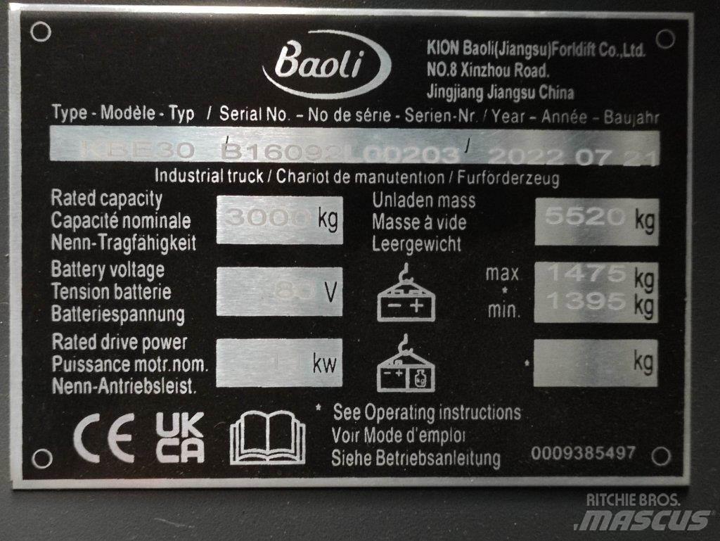 Baoli KBE30 Električni viljuškari