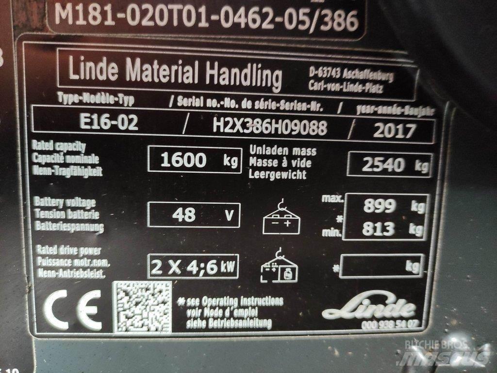 Linde E16-02-386 Električni viljuškari