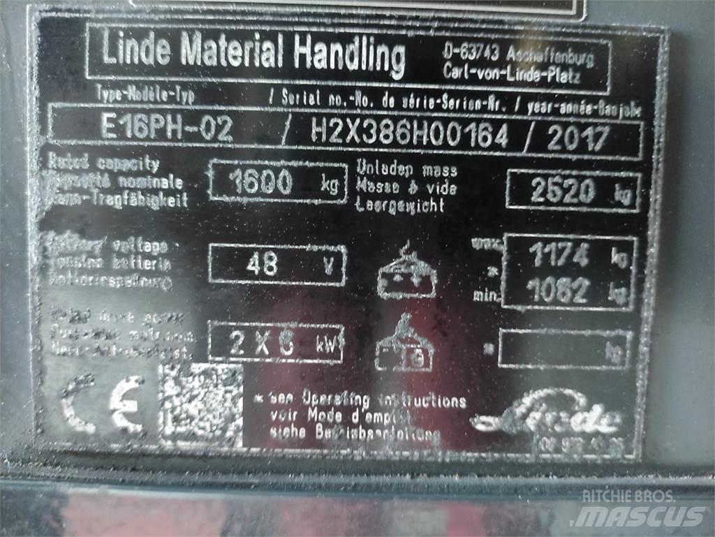 Linde E16PH-02-386 EVO Električni viljuškari