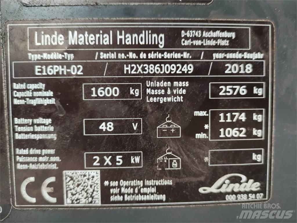 Linde E16PH-02-386-EVO Električni viljuškari