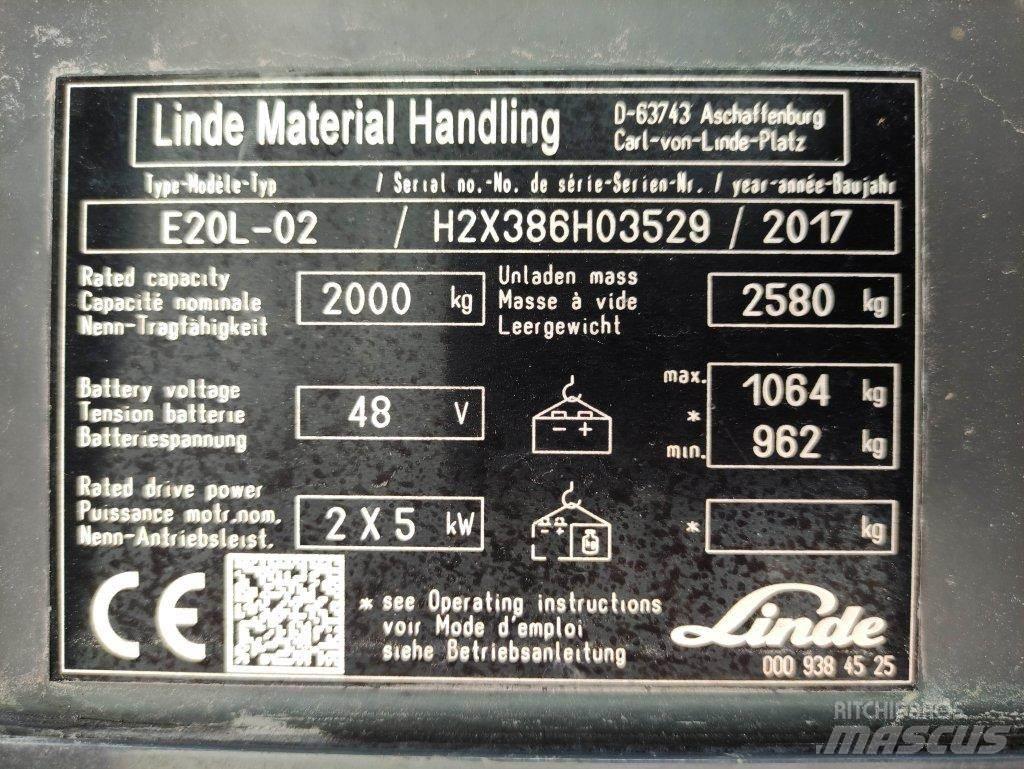 Linde E20L-02-386 Električni viljuškari