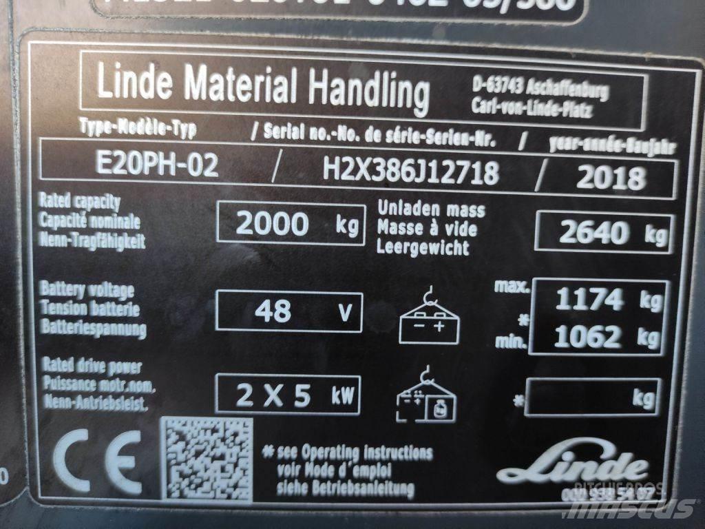 Linde E20P-02-386 EVO Električni viljuškari