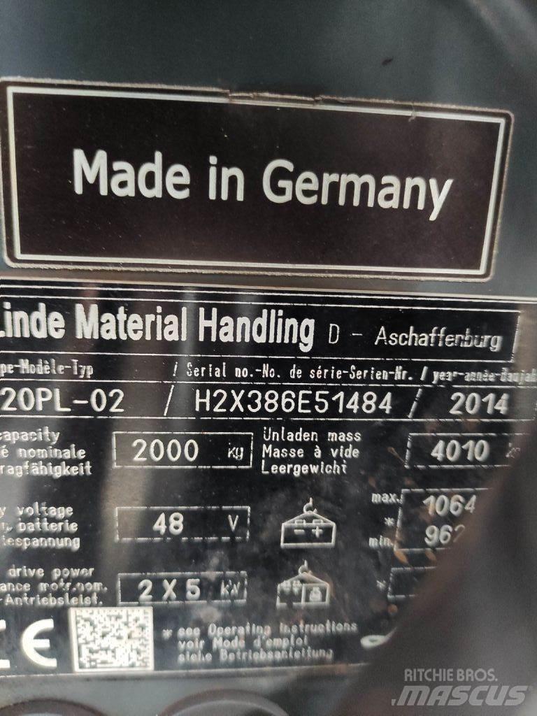 Linde E20PL-02-386 EVO Električni viljuškari