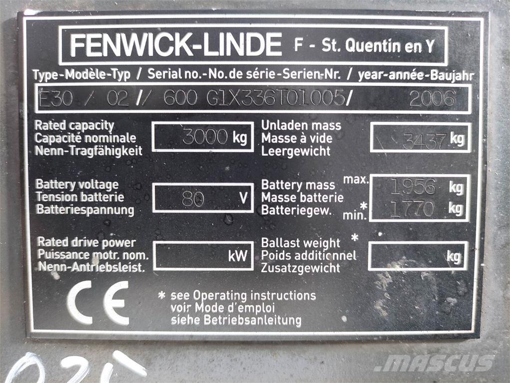Linde E30/02/600-336 Električni viljuškari