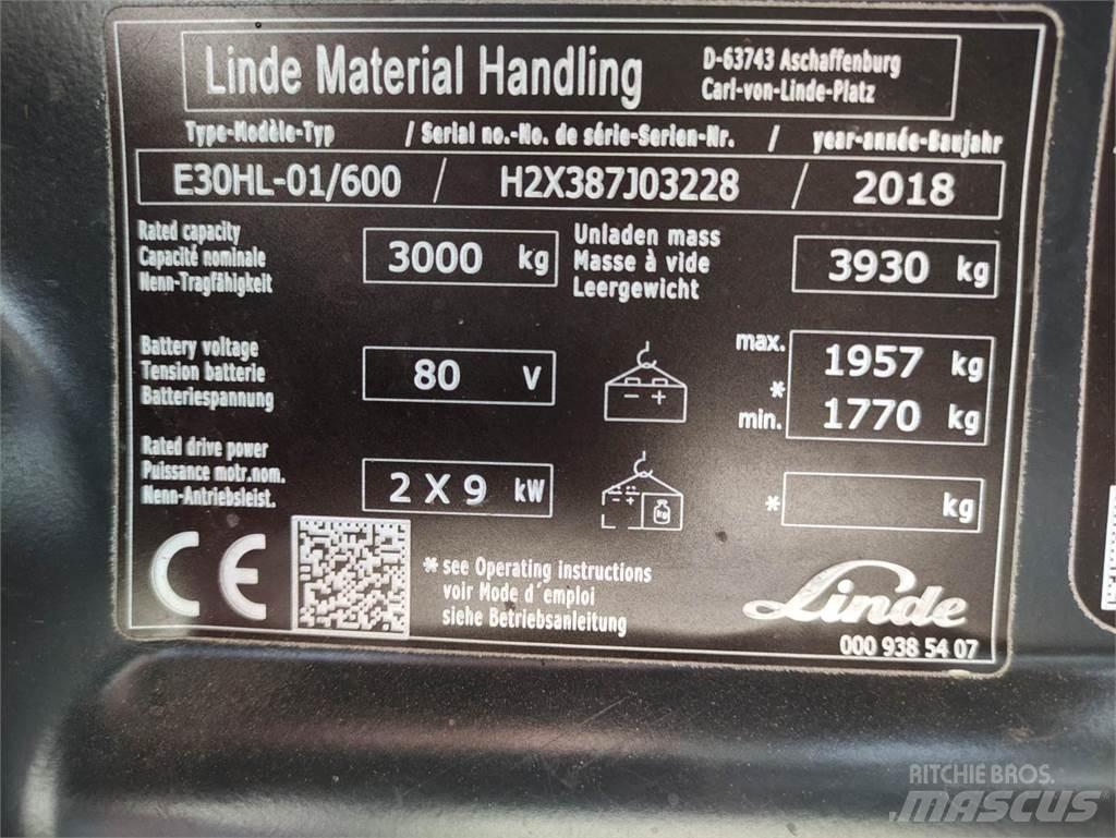 Linde E30HL-01/600-387 Električni viljuškari