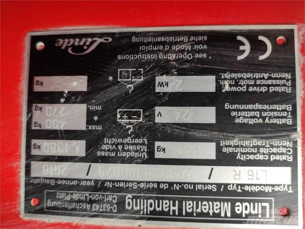 Linde L16 R Ručni električni viljuškar