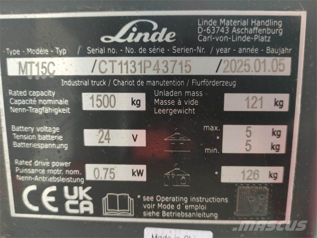 Linde MT15C Nisko podizni električni viljuškar
