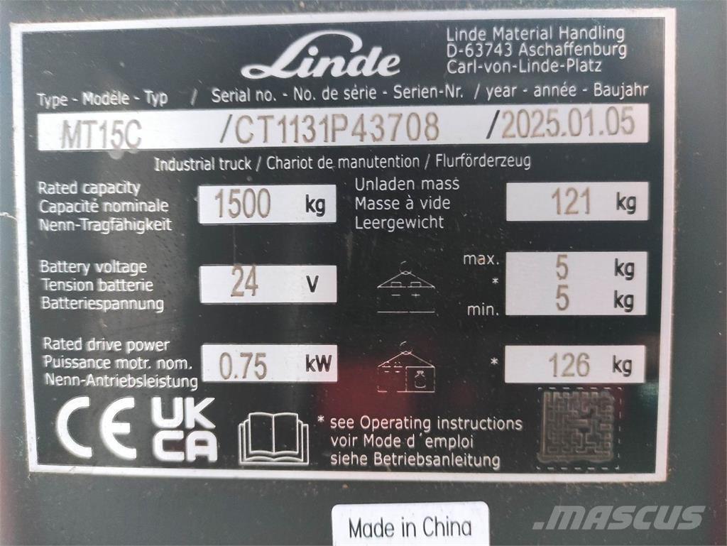 Linde MT15C Nisko podizni električni viljuškar