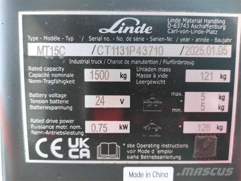 Linde MT15C Nisko podizni električni viljuškar