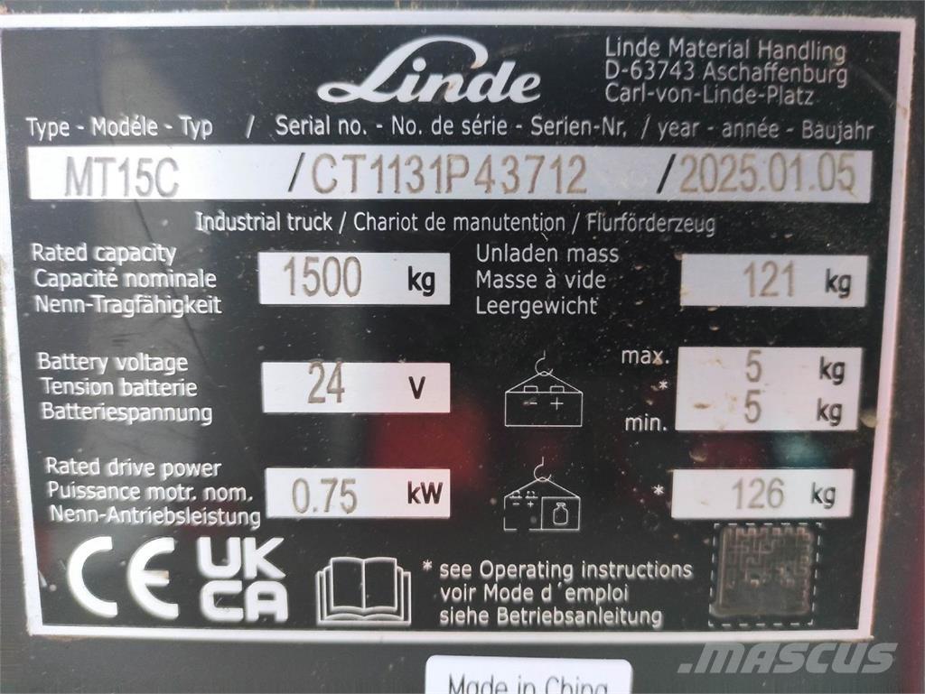 Linde MT15C Nisko podizni električni viljuškar