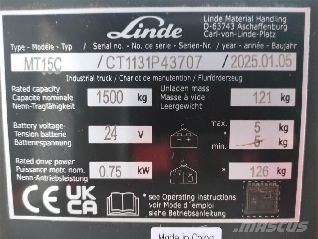 Linde MT15C Nisko podizni električni viljuškar