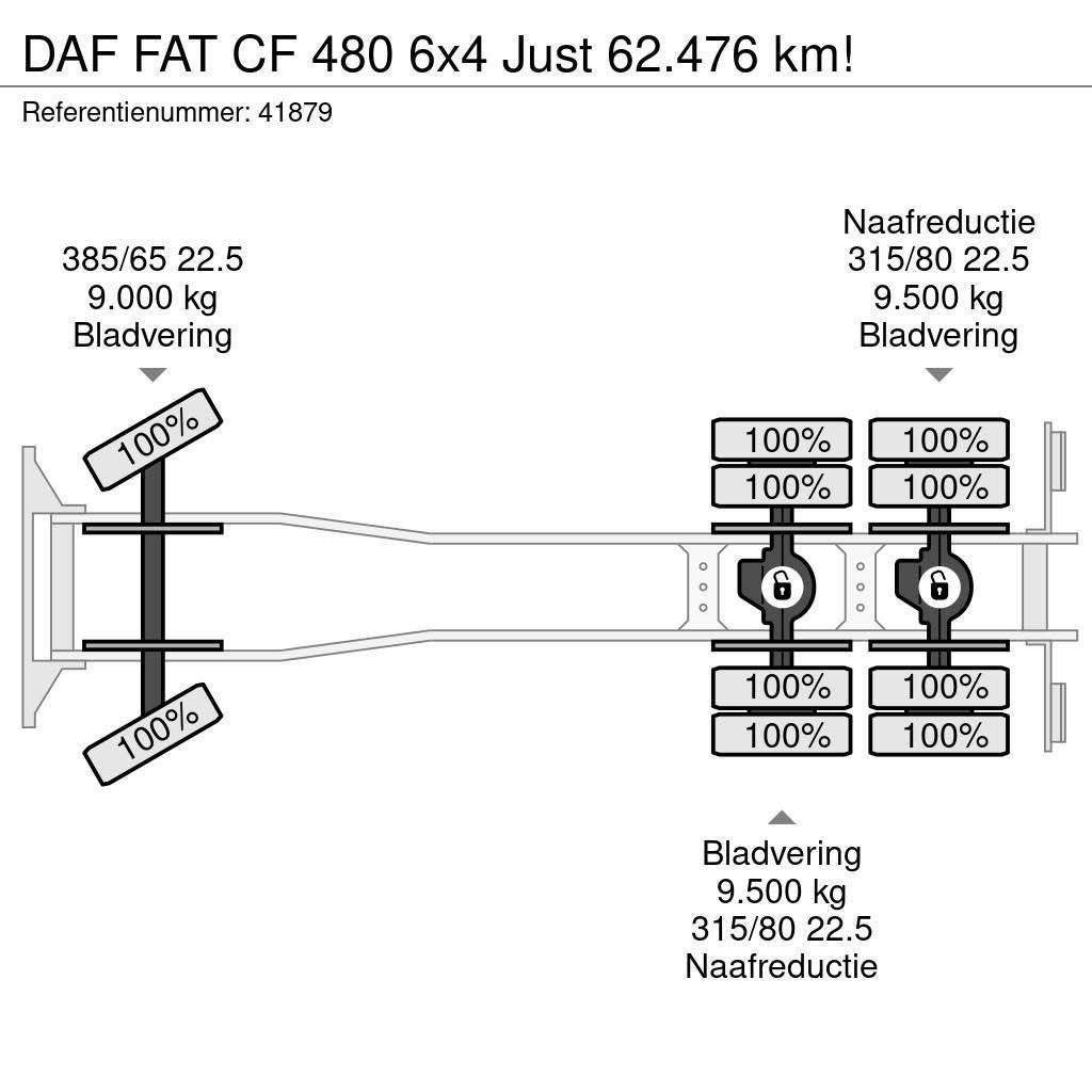 DAF FAT CF 480 6x4 Just 62.476 km! Rol kiper kamioni sa kukom za podizanje tereta