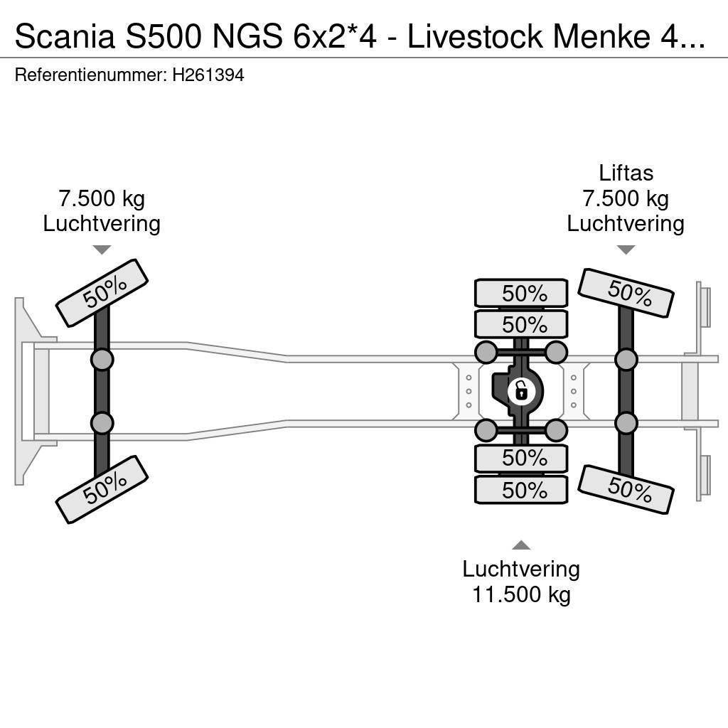 Scania S500 NGS 6x2*4 - Livestock Menke 4 deck 68M2 - Wat Kamioni za prevoz životinja