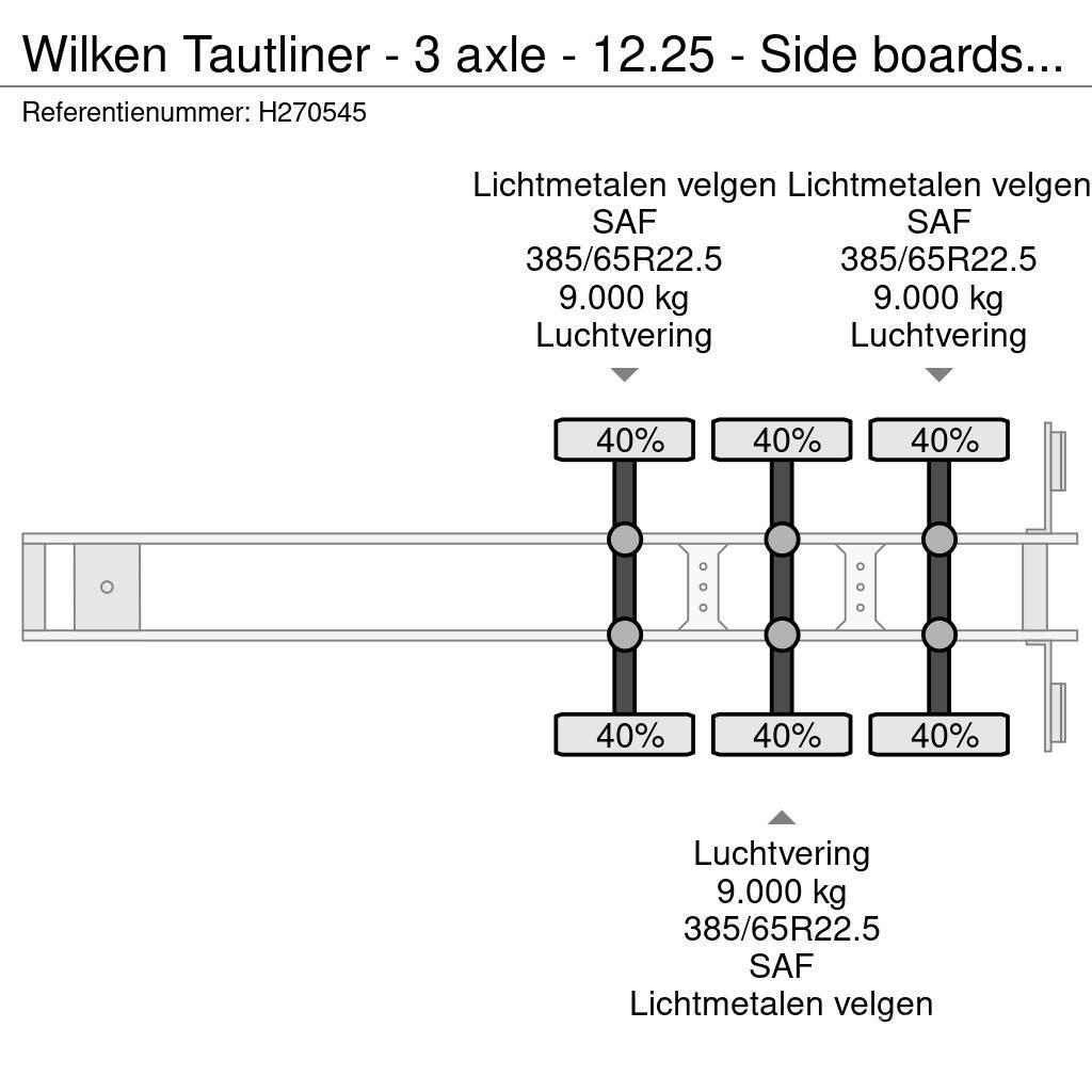  Wilken Tautliner - 3 axle - 12.25 - Side boards - Poluprikolice sa ciradom