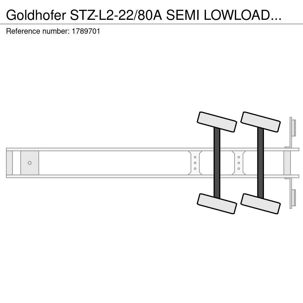 Goldhofer STZ-L2-22/80A SEMI LOWLOADER/DIEPLADER/TIEFLADER Poluprikolice labudice
