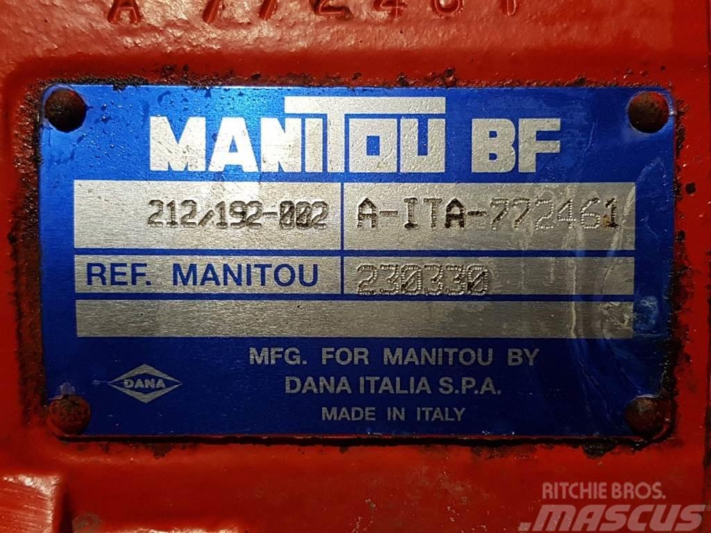 Manitou MT1233ST-230330-Spicer Dana 212/192-002-Axle/Achse Osovine