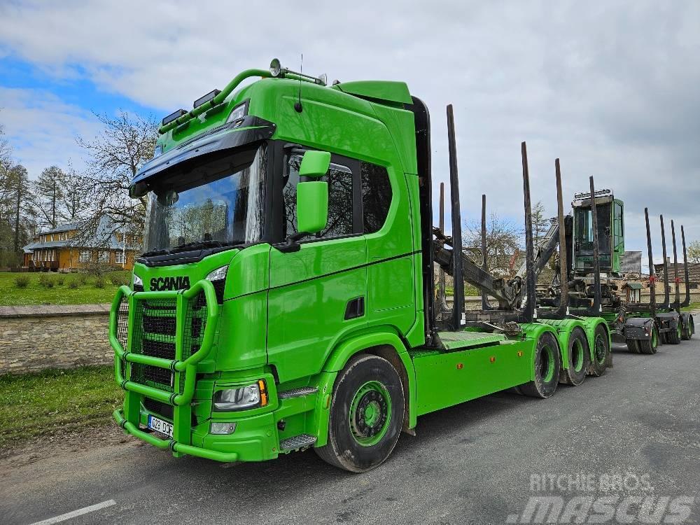 Scania R 500+haagis+loglift 96ST Kamioni za drva Šticari