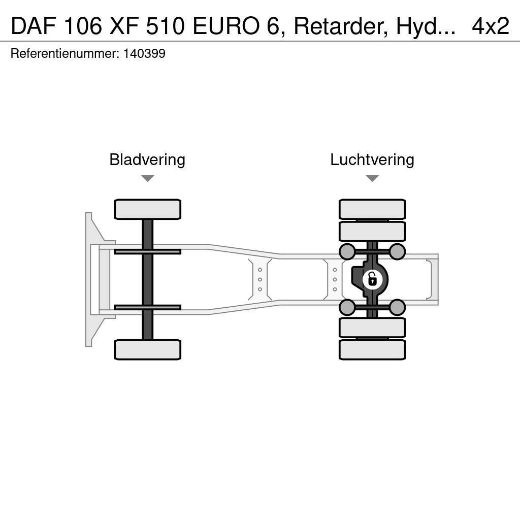 DAF 106 XF 510 EURO 6, Retarder, Hydraulic Tegljači