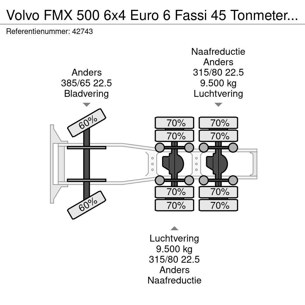 Volvo FMX 500 6x4 Euro 6 Fassi 45 Tonmeter laadkraan Tegljači