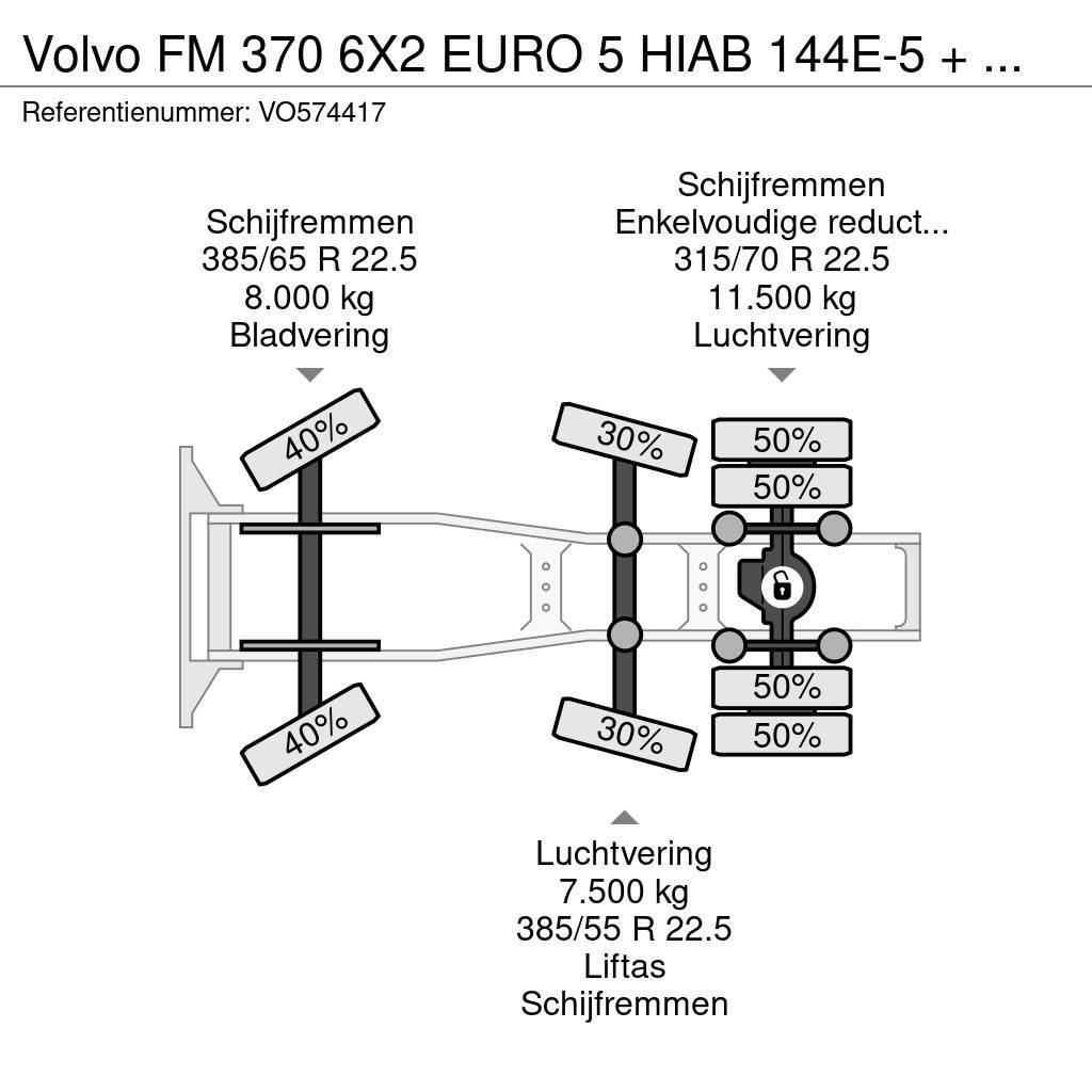 Volvo FM 370 6X2 EURO 5 HIAB 144E-5 + REMOTE Tegljači