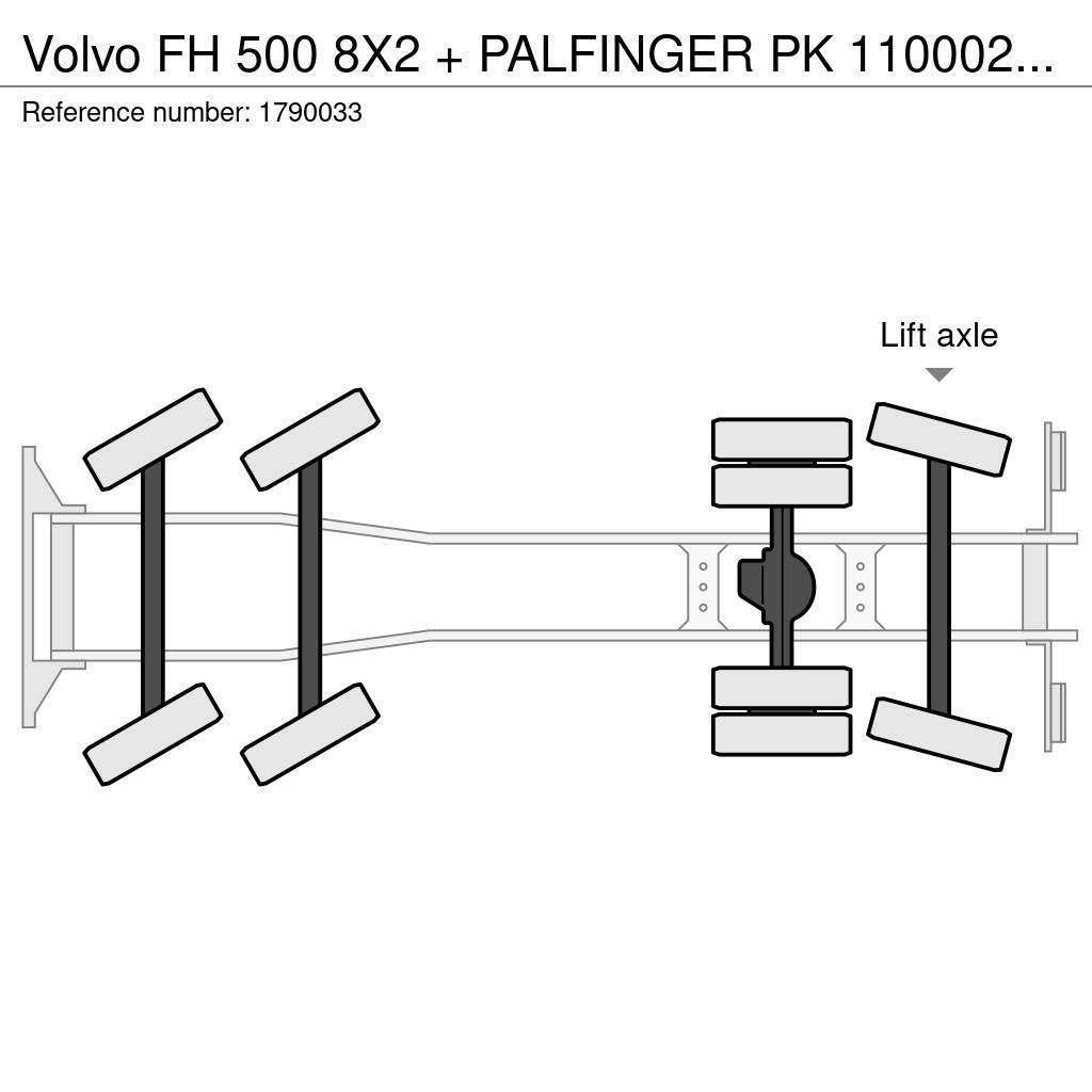 Volvo FH 500 8X2 + PALFINGER PK 110002-SH G + JIB PJ 125 Kamioni sa kranom