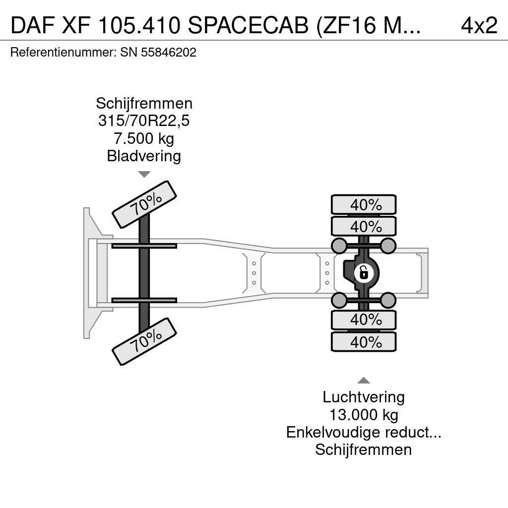 DAF XF 105.410 SPACECAB (ZF16 MANUAL GEARBOX / MX-BRAK Tegljači