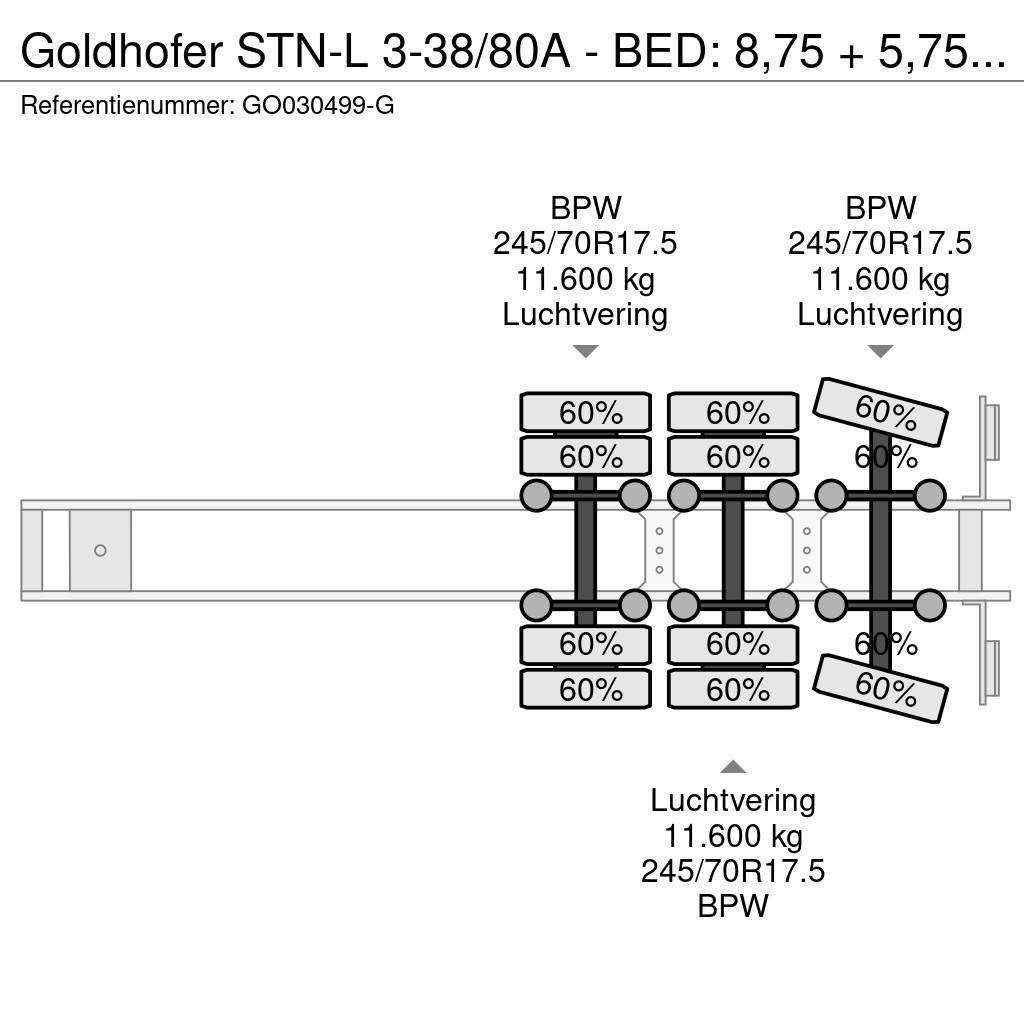 Goldhofer STN-L 3-38/80A - BED: 8,75 + 5,75 METER Poluprikolice labudice
