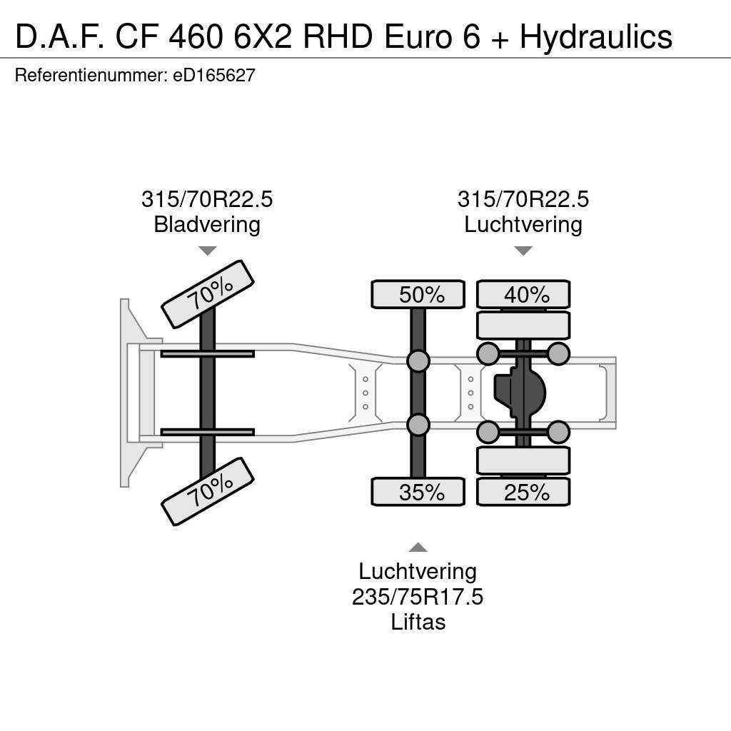 DAF CF 460 6X2 RHD Euro 6 + Hydraulics Tegljači