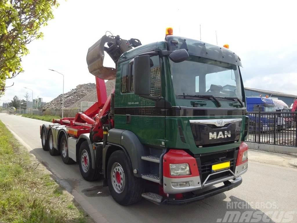 MAN TGS 49.440 10X4 / EURO 6 / HAAKSYSTEEM VDL 30 TONS Rol kiper kamioni sa kukom za podizanje tereta