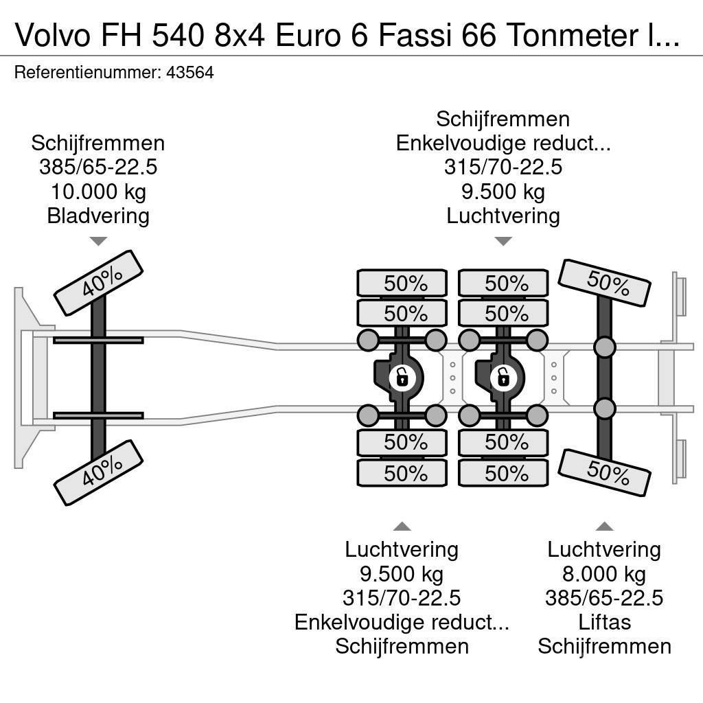 Volvo FH 540 8x4 Euro 6 Fassi 66 Tonmeter laadkraan + Fl Polovne dizalice za sve terene