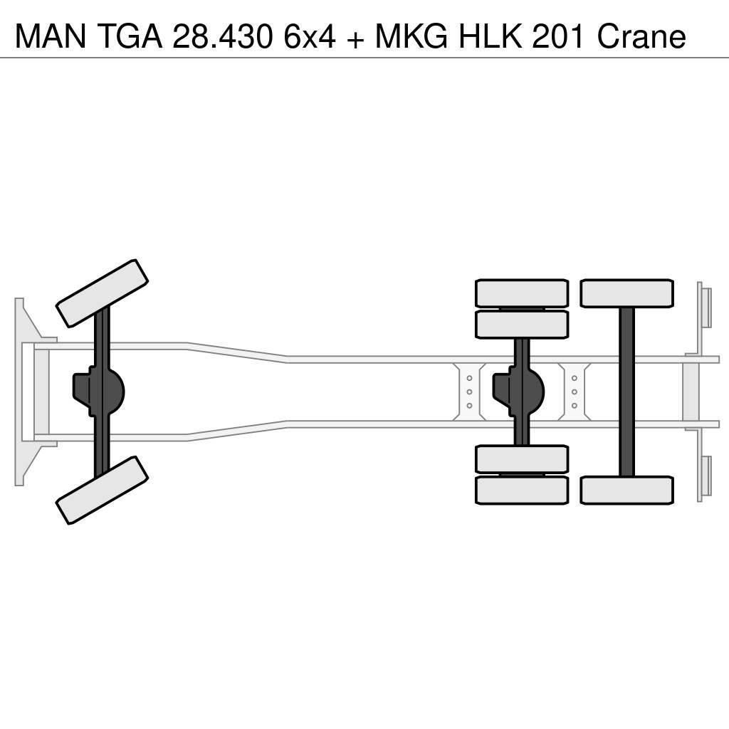MAN TGA 28.430 6x4 + MKG HLK 201 Crane Polovne dizalice za sve terene