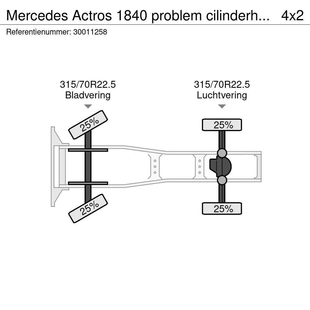 Mercedes-Benz Actros 1840 problem cilinderhead Tegljači