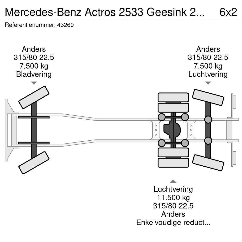 Mercedes-Benz Actros 2533 Geesink 23m³ GEC Welvaarts weegsysteem Kamioni za otpad