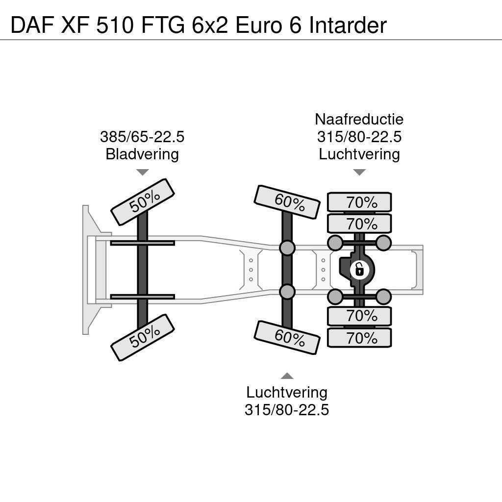 DAF XF 510 FTG 6x2 Euro 6 Intarder Tegljači