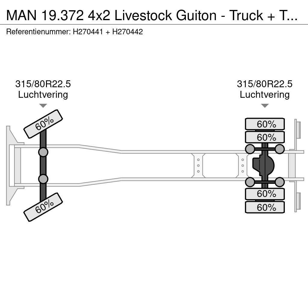 MAN 19.372 4x2 Livestock Guiton - Truck + Trailer - Ma Kamioni za prevoz životinja