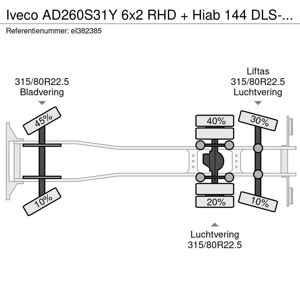 Iveco AD260S31Y 6x2 RHD + Hiab 144 DLS-2 Pro Kamioni sa otvorenim sandukom