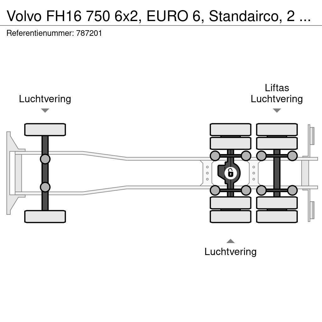 Volvo FH16 750 6x2, EURO 6, Standairco, 2 Units Kamioni-šasije