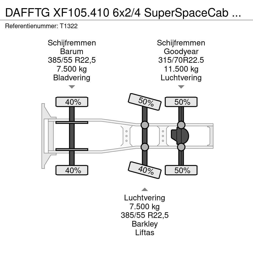 DAF FTG XF105.410 6x2/4 SuperSpaceCab Euro5 (T1322) Tegljači