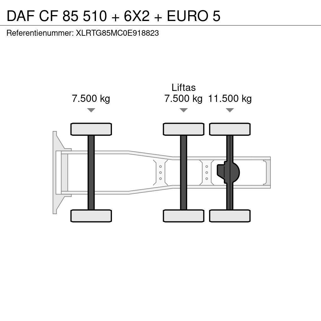 DAF CF 85 510 + 6X2 + EURO 5 Tegljači