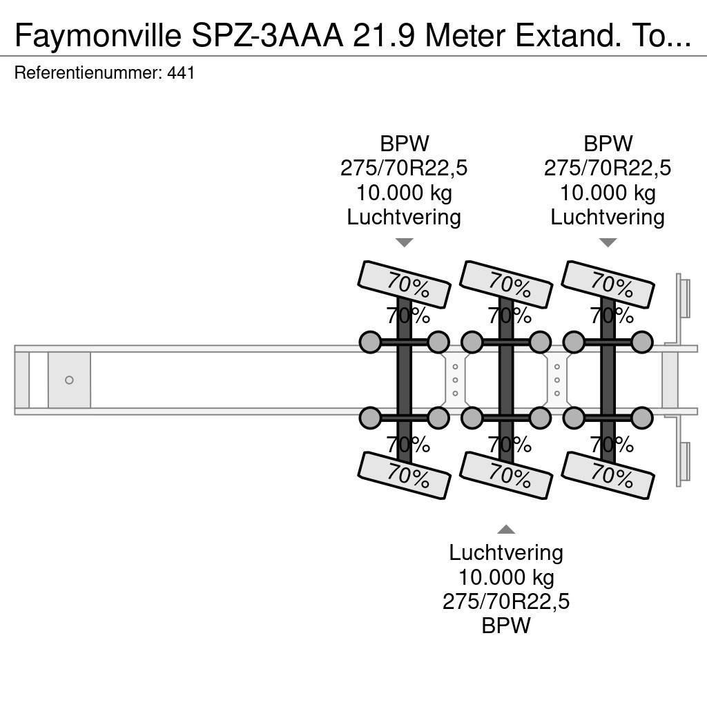 Faymonville SPZ-3AAA 21.9 Meter Extand. Total lenght: 35.5 met Poluprikolice sa otvorenim sandukom