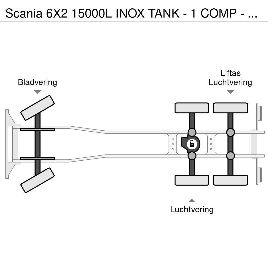 Scania 6X2 15000L INOX TANK - 1 COMP - RETARDER Kamioni cisterne