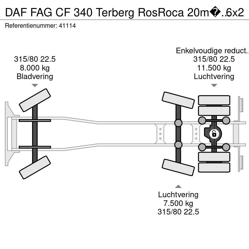 DAF FAG CF 340 Terberg RosRoca 20m³ + AE weighing syst Kamioni za otpad